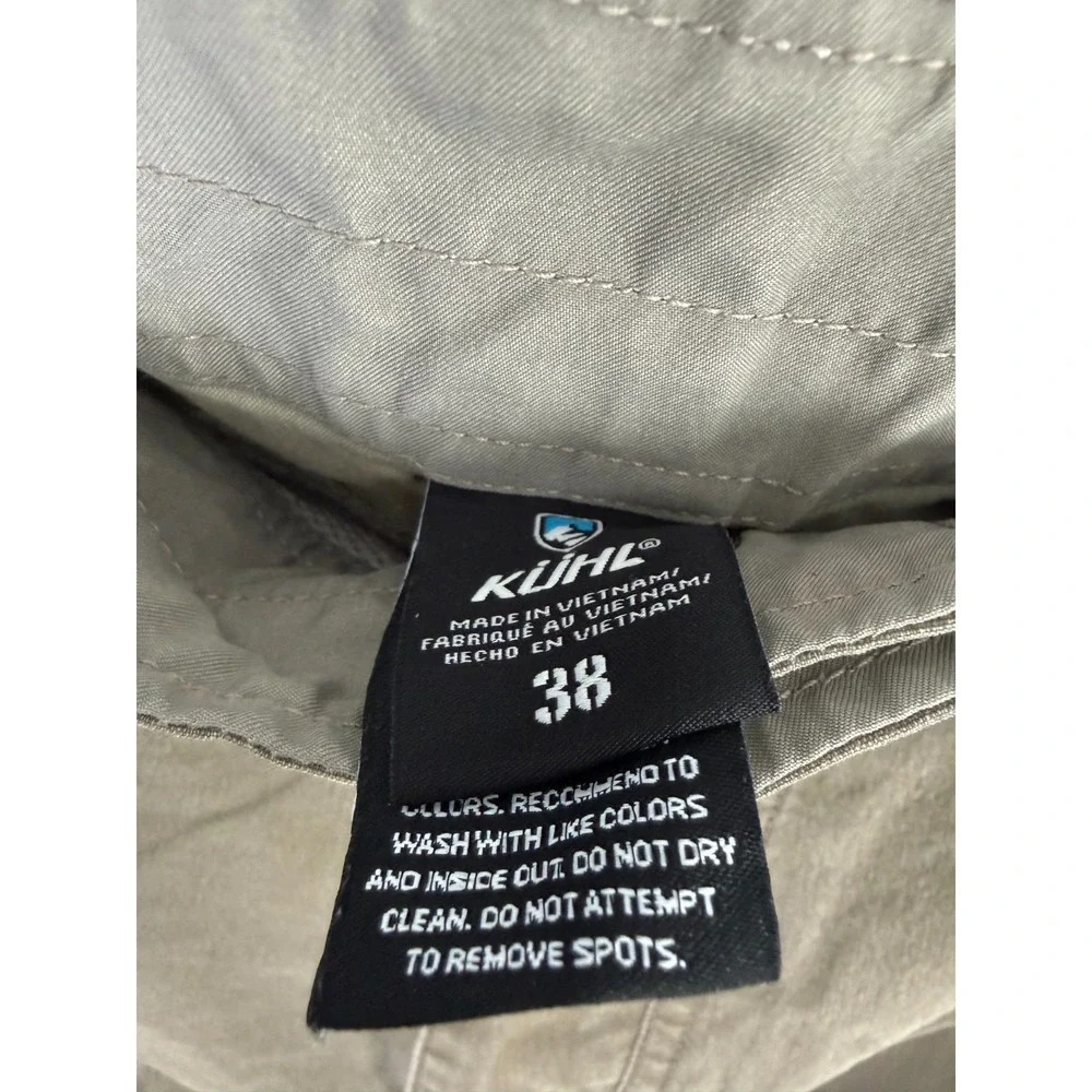 Kuhl Cargo Shorts Men's 38 Brown Side Zip‎ Up Pockets Vintage Patina Dye